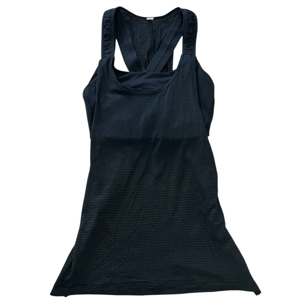 Lululemon Black Mesh Tank With Black Sports Bra 🖤